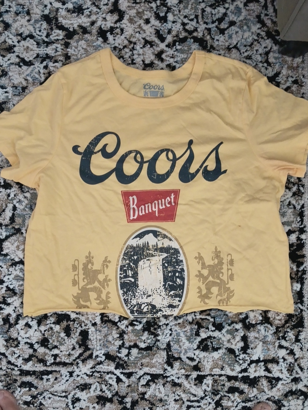 Coors Banquet Women's Short Sleeve Graphic Tee in Yellow